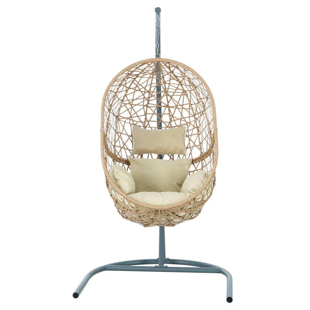 Sorrento Premium Swing Egg Chair With Stand - Cream